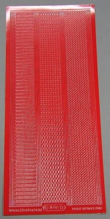 Stickerbogen 10 x 23 cm Rand Zacken rot