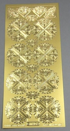 Stickerbogen 10 x 23 cm 3D Blumen gold