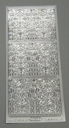 Stickerbogen 10 x 23 cm Indische Panele silber