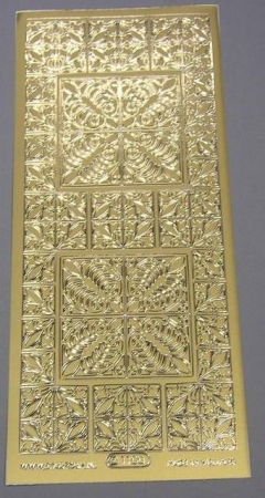 Stickerbogen 10 x 23 cm Figuren im Viereck gold