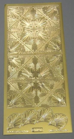 Stickerbogen 10 x 23 cm Figuren im Vierkant gold