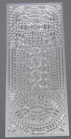 Stickerbogen 10 x 23 cm Mosaik silber