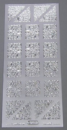 Stickerbogen 10 x 23 cm Ecken silber