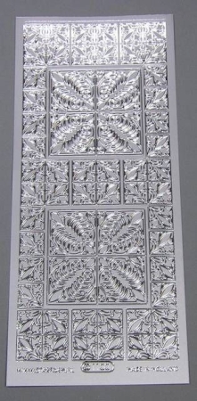 Stickerbogen 10 x 23 cm Figuren im Viereck silber