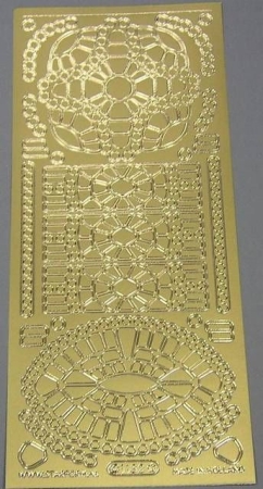 Stickerbogen 10 x 23 cm Mosaik gold