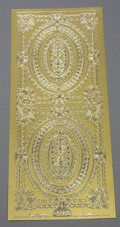Stickerbogen 10 x 23 cm Rahmen oval und viereckig gold