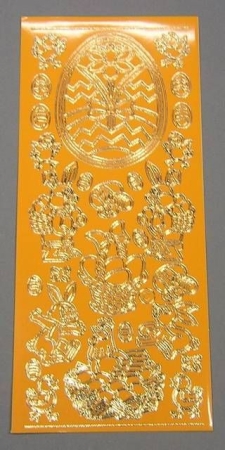 Stickerbogen 10 x 23 cm Oster-Ei orange