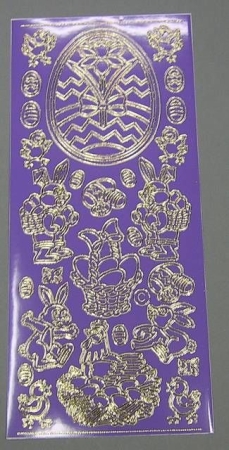 Stickerbogen 10 x 23 cm Oster-Ei lila