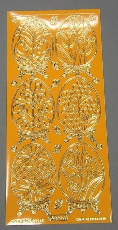 Stickerbogen 10 x 23 cm 15 Ostereier orange