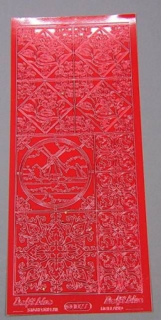 Stickerbogen 10 x 23 cm Ziegel Mühle rot