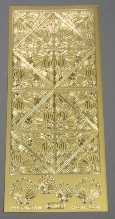 Stickerbogen 10 x 23 cm Figuren im Viereck gold