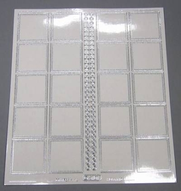 Stickerbogen Jumbo-Grösse Vierecke transparent silber