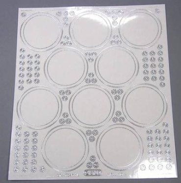 Stickerbogen Jumbo-Grösse Kreise transparent silber