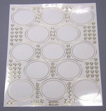 Stickerbogen Jumbo-Grösse Ovale transparent gold