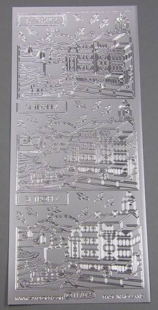 Stickerbogen 10 x 23 cm St. Tropez silber
