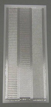 Stickerbogen 10 x 23 cm Rand Zacken silber