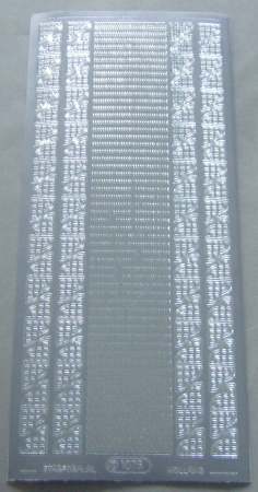 Stickerbogen 10 x 23 cm Rand silber