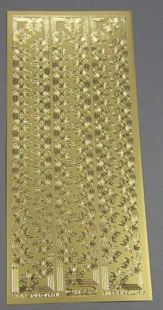 Stickerbogen 10 x 23 cm Girlanden Ränder gold
