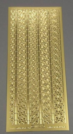 Stickerbogen 10 x 23 cm Ränder Vögel gold