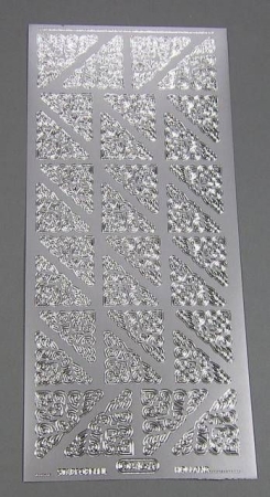 Stickerbogen 10 x 23 cm Ecken klassisch silber