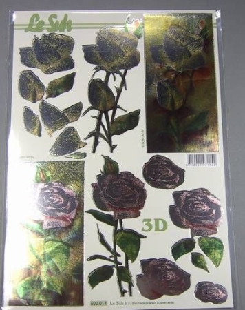 Le Suh Metallik Stanzbogen Weisse und rosa Rosen