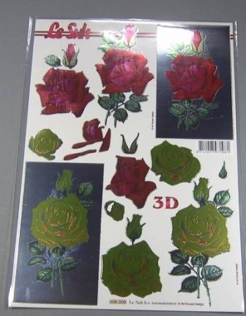 Le Suh Metallik Stanzbogen Rote Rosen