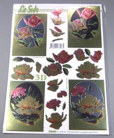 Le Suh Metallik Stanzbogen Rosen