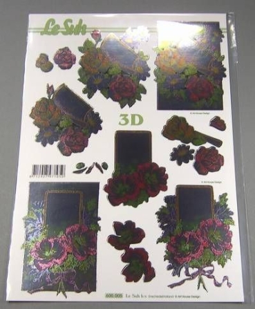 Le Suh Metallik Stanzbogen Blumen