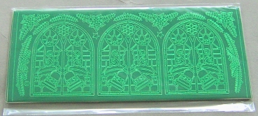 Le Suh Stickerbogen 10 x 23 cm Kirchenfenster Zweig grün