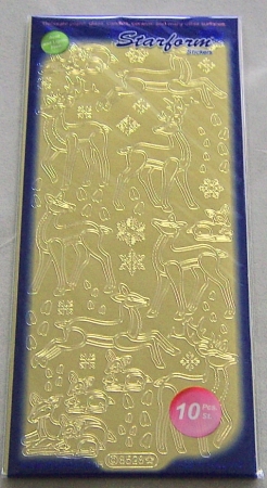 Le Suh Stickerbogen 10 x 23 cm Hirsche gold