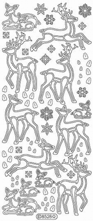 Preview: Le Suh Stickerbogen 10 x 23 cm Hirsche gold
