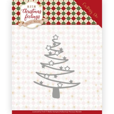 Precious Marieke Die / Schneideschablone Warm Christmas Feelings Star Tree