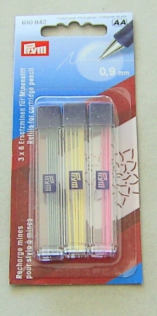 Prym Ersatzminen für Minenstift extra fein 0,9 mm bunt