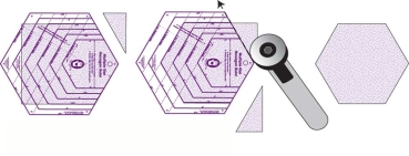 Preview: Marti Michell Hexagon Lineal für sechs Größen