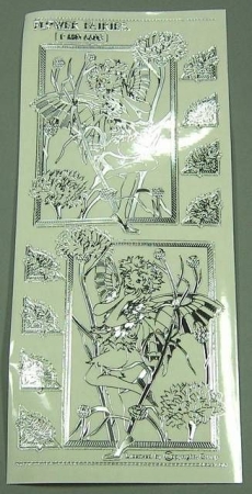 Match It Sticker Flower Fairies transparent Kornblume silber