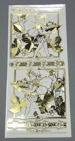 Match It Sticker Flower Fairies transparent Erdbeere gold