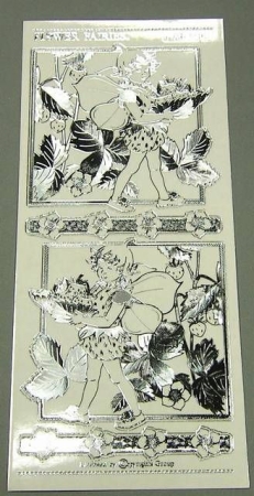 Match It Sticker Flower Fairies transparent Erdbeere silber