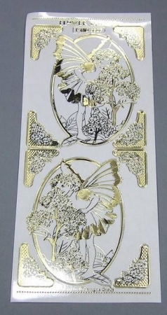 Match It Sticker Flower Fairies transparent Heliotrope gold