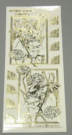 Match It Sticker Flower Fairies transparent Kornblume gold