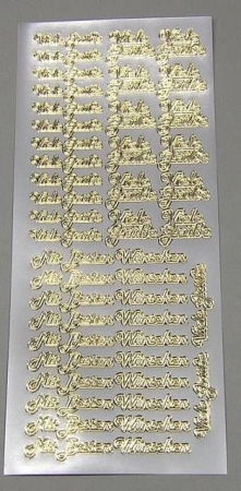 Stickerbogen 10 x 23 cm ""Viele Grüße"" silber gold