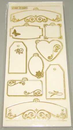 MD Sticker transparent Labels mit Loch gold