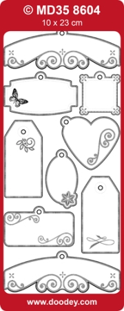 Preview: MD Sticker transparent Labels mit Loch gold