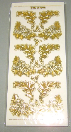 MD Sticker transparent Ecken Weihnachtsstern gold
