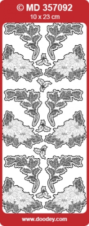 Preview: MD Sticker transparent Ecken Weihnachtsstern gold