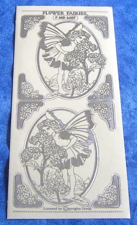 MD Sticker transparent Flower Fairies Heliotrope silber