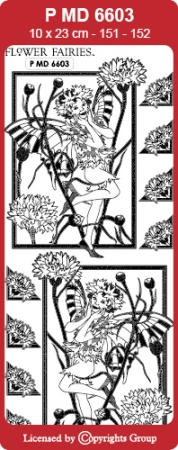 Preview: MD Sticker transparent Flower Fairies Cornflower silber