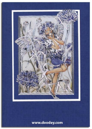 Preview: MD Sticker transparent Flower Fairies Cornflower silber