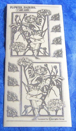 MD Sticker transparent Flower Fairies Cornflower silber