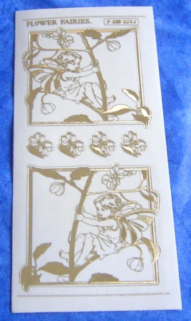 MD Sticker transparent Flower Fairies Spindleberry gold