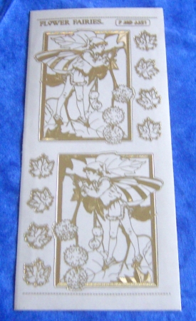 MD Sticker transparent Flower Fairies Plane Tree gold